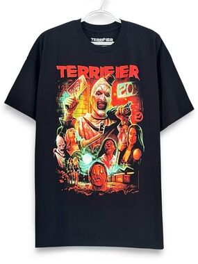 Terror Threads Terrifier Art The Clown Man Of The Hour Black Graphic T-Shirt 2XL